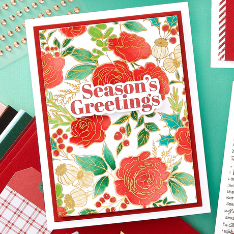 Spellbinders - Winter Rose Background BetterPress and Stencil Bundle