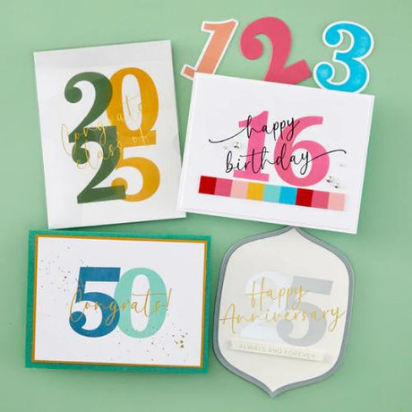 Spellbinders - Bold Color Mix Numbers BetterPress Plates and Die Bundle - Postage as per Actual