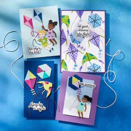 Spellbinders - Flying Kites 3D Folder and Stencil Bundle from the Sky's the Limit Collection by Simon Hurley