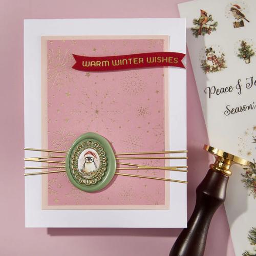 Spellbinders - 2 Pack Frames Wax Seal Stamps & Dies Bundle from the Holiday Magic Collection