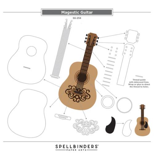 Spellbinders - Majestic Guitar Box Creator Bundle from the Bibi's Musical Notes Collection by Bibi Cameron - Postage as per Actual