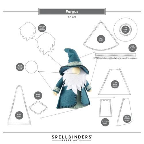 Spellbinders - Fergus 3D Felt Decor Die Collection Bundle from the 3D Felt D'cor Collection by Sandi MacIver - Postage as per Actual
