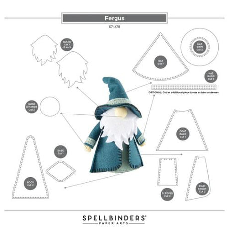 Spellbinders - Fergus 3D Felt Decor Die Collection Bundle from the 3D Felt D'cor Collection by Sandi MacIver - Postage as per Actual