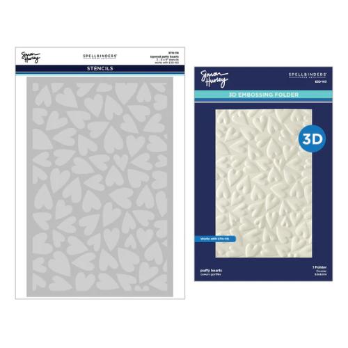 Spellbinders - Puffy Hearts 3D Folder and Stencil Bundle
