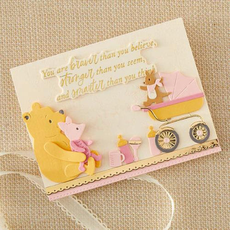 Spellbinders - Say Cheese Classic Pooh Baby Press + Foil Plate & Die Bundle with Simple Stories