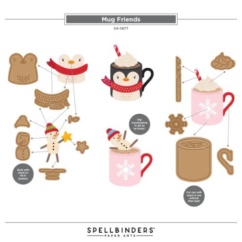 Spellbinders - Merry Mugs and Kisses Die, Stamp & Stencil Bundle - Postage as per Actual