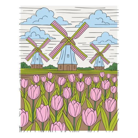 Spellbinders - Windmills and Tulips Press + Foil Plate and Stencil Bundle by Yana Smakula