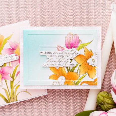 Spellbinders - Tulips and Daffodils Press + Foil Plate and Stencil Bundle by Yana Smakula