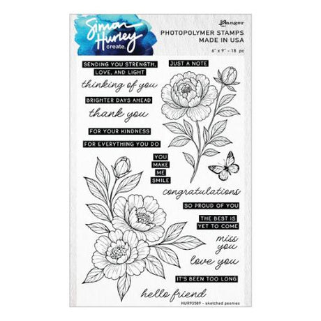 Spellbinders - Sketched Peonies Bundle - Postage as per Actual