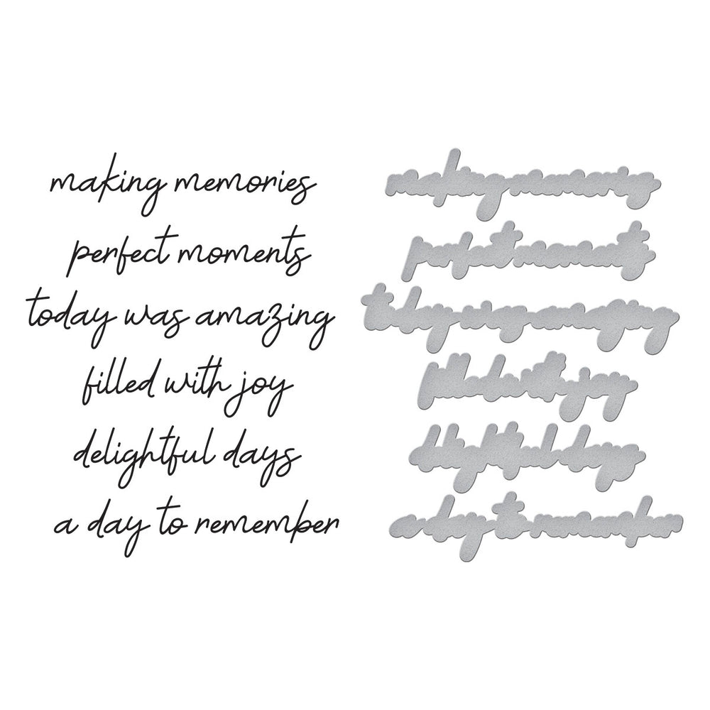 Spellbinders - Happiness Sentiments Press Plate & Die Set from the Storytelling by  Collection