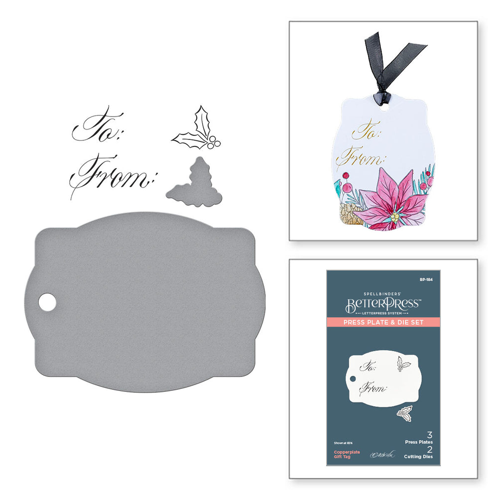 Spellbinders - Copperplate Gift Tag Press Plate & Die Set