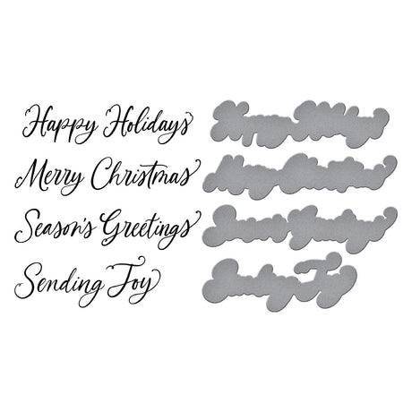 Spellbinders - Sending Joy Sentiments Press Plate & Die Set