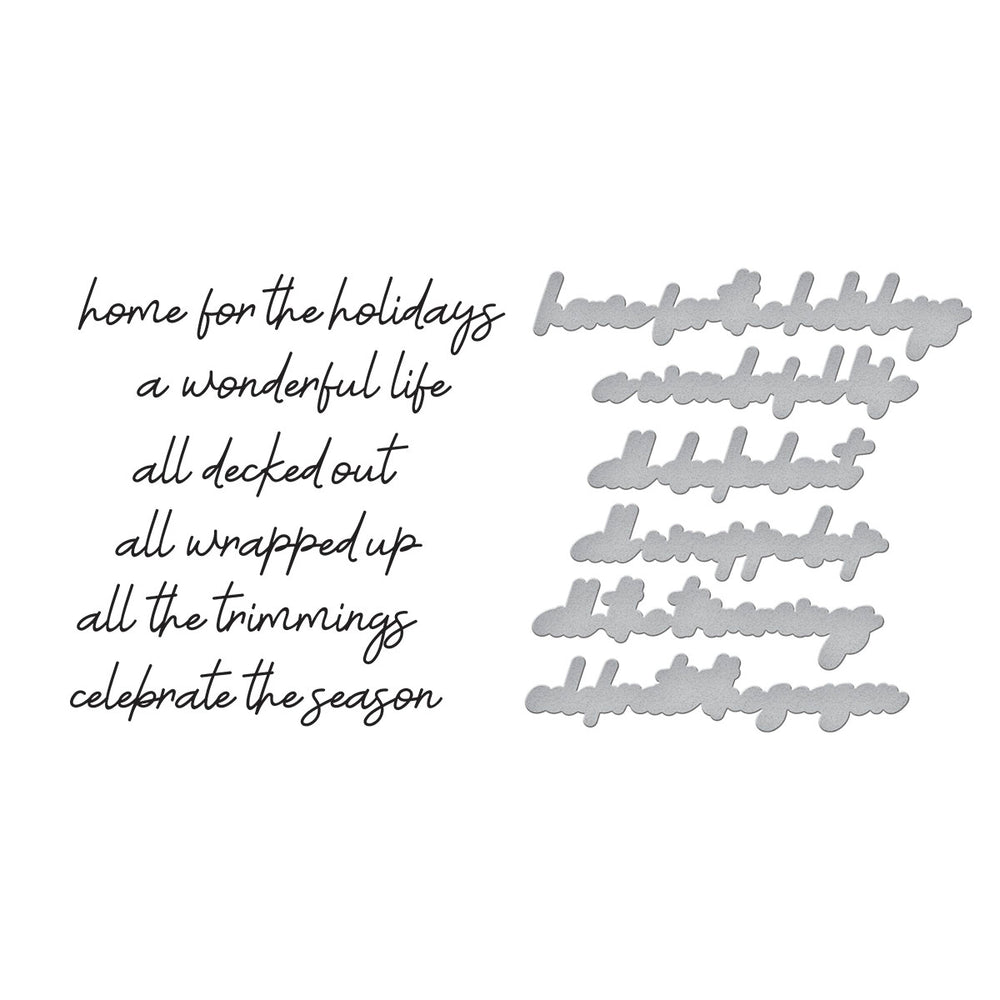 Spellbinders - Christmas Sentiments Press Plate & Die Set from the Storytelling by  Collection