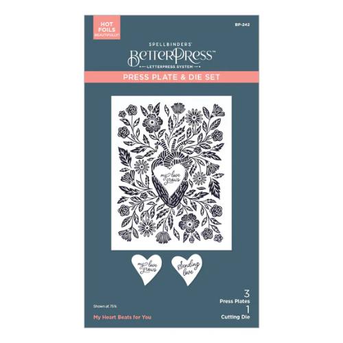 Spellbinders - My Heart Beats for You BetterPress Plate & Die Set