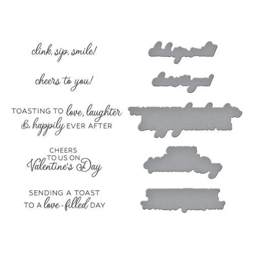 Spellbinders - Valentine Happy Hour Sentiments BetterPress Plate & Die Set