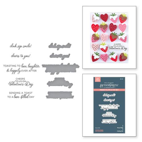 Spellbinders - Valentine Happy Hour Sentiments BetterPress Plate & Die Set