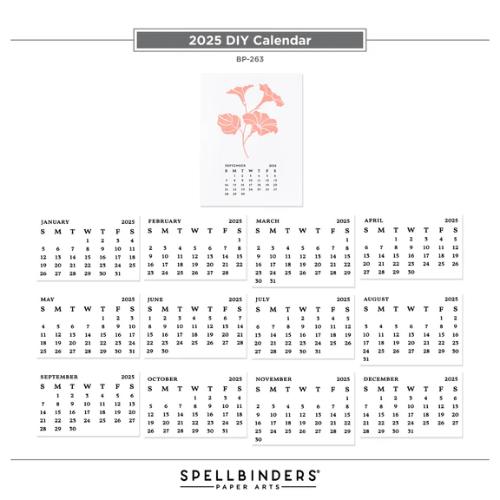 Spellbinders - 2025 DIY Calendar Press Plates from the Florals Through the Year Collection