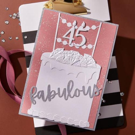 Spellbinders - Bougie Birthday Sentiments Press Plate & Die Set from the Bougie Birthday Collection by Nina Boettcher