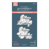 Spellbinders - Copperplate Happy Birthday and Everything BetterPress Plate & Die Set from the Copperplate Happy Everything Sentiments Collection by Paul Antonio