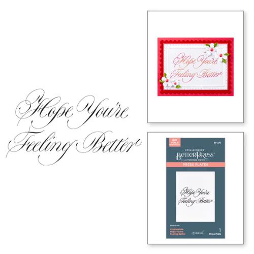 Spellbinders - Copperplate Hope You're Feeling Better BetterPress Plate from the Copperplate Happy Everything Sentiments Collection by Paul Antonio