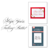 Spellbinders - Copperplate Hope You're Feeling Better BetterPress Plate from the Copperplate Happy Everything Sentiments Collection by Paul Antonio