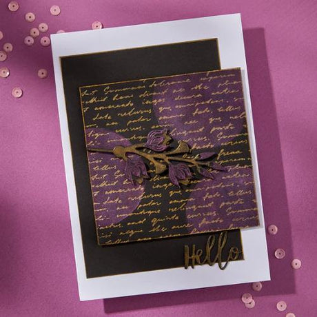 Spellbinders - Script Text BetterPress Plate from the Wildflowers Collection by Lisa Horton