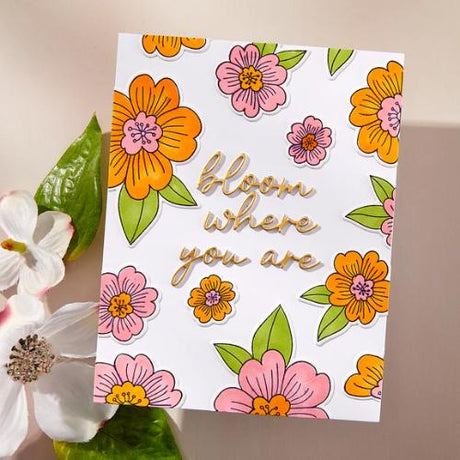 Spellbinders - Blossoms & Sentiments BetterPress Plate & Die Set from the Spring in Kyoto Collection by Alex Syberia Designs