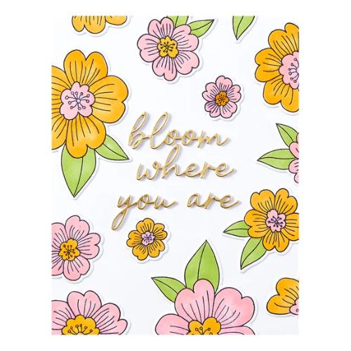 Spellbinders - Blossoms & Sentiments BetterPress Plate & Die Set from the Spring in Kyoto Collection by Alex Syberia Designs