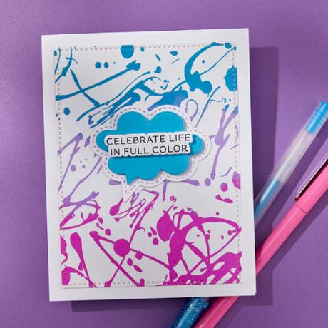 Spellbinders - Reel Color Sentiments BetterPress Plate & Die Set from the Take Note Collection
