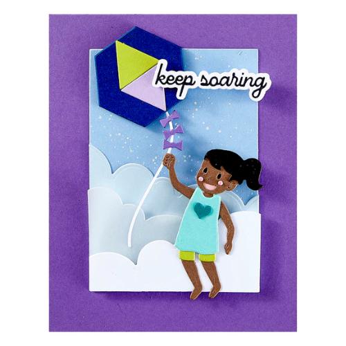 Spellbinders - Soaring Sentiments Press Plate & Die Set from the Sky's the Limit Collection by Simon Hurley