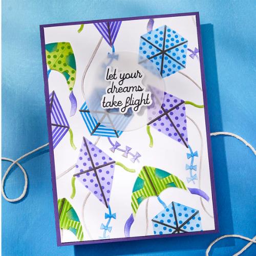 Spellbinders - Soaring Sentiments Press Plate & Die Set from the Sky's the Limit Collection by Simon Hurley