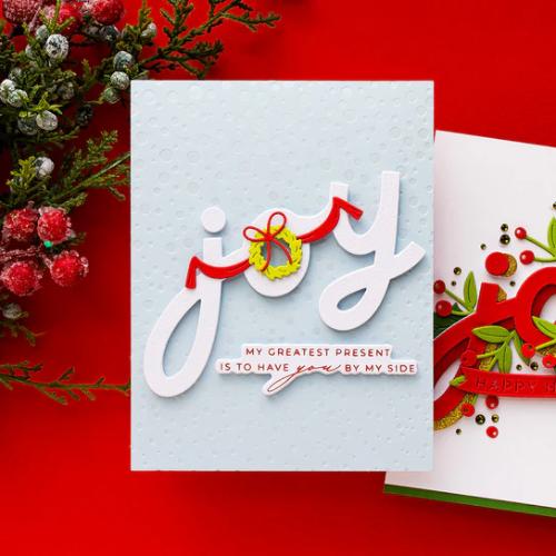 Spellbinders - Christmas Cheer Sentiments BetterPress Plate & Die Set from the City Holiday Collection by Yana Smakula