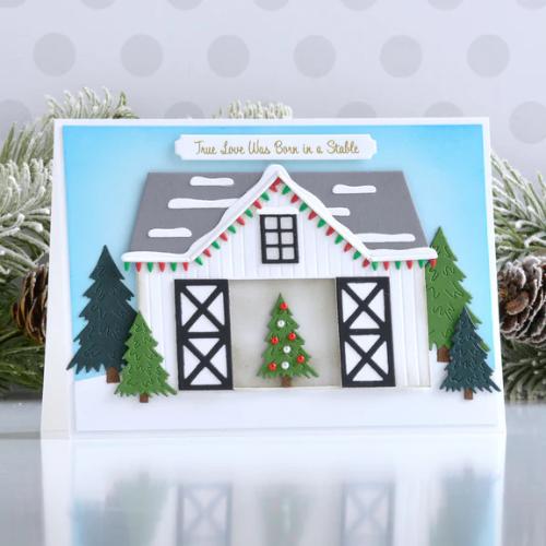 Spellbinders - Country Christmas Banner & Sentiments Press Plate & Die Set from the Country Christmas Collection by Annie Williams