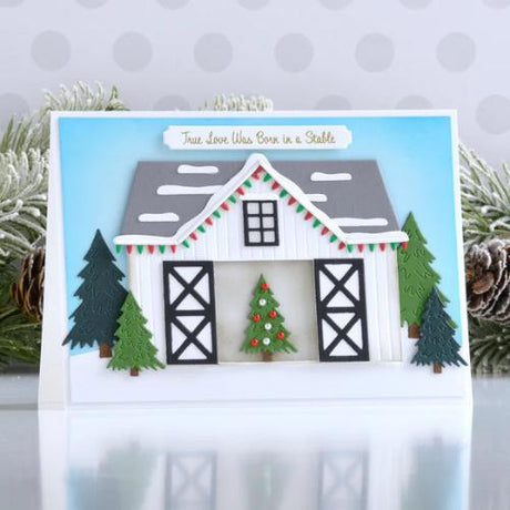 Spellbinders - Country Christmas Banner & Sentiments Press Plate & Die Set from the Country Christmas Collection by Annie Williams