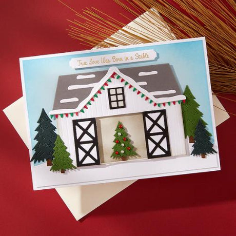 Spellbinders - Country Christmas Banner & Sentiments Press Plate & Die Set from the Country Christmas Collection by Annie Williams