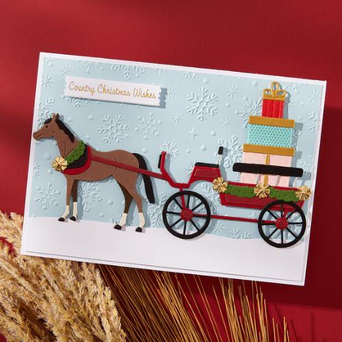 Spellbinders - Country Christmas Banner & Sentiments Press Plate & Die Set from the Country Christmas Collection by Annie Williams