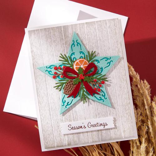 Spellbinders - Country Christmas Banner & Sentiments Press Plate & Die Set from the Country Christmas Collection by Annie Williams