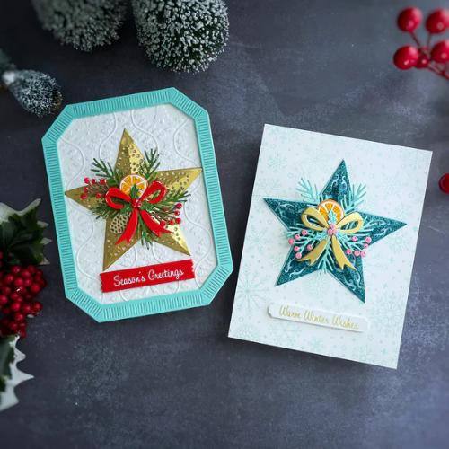 Spellbinders - Country Christmas Banner & Sentiments Press Plate & Die Set from the Country Christmas Collection by Annie Williams