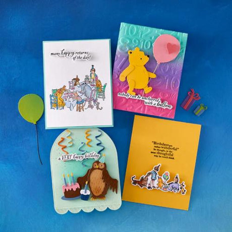 Spellbinders - Celebration Moments Press Plates from the Say Cheese Classic Pooh Birthday Collection