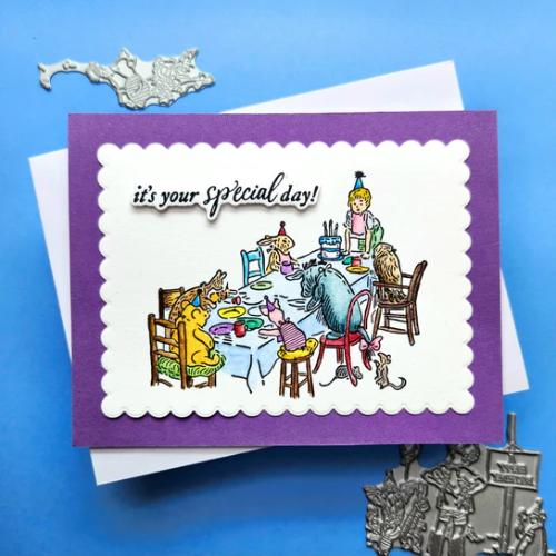 Spellbinders - Celebration Moments Press Plates from the Say Cheese Classic Pooh Birthday Collection