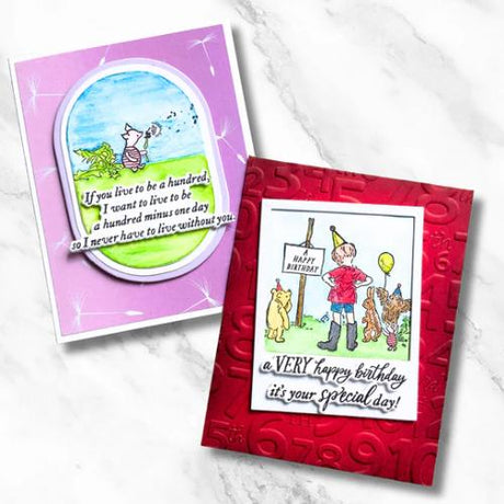 Spellbinders - Celebration Moments Press Plates from the Say Cheese Classic Pooh Birthday Collection
