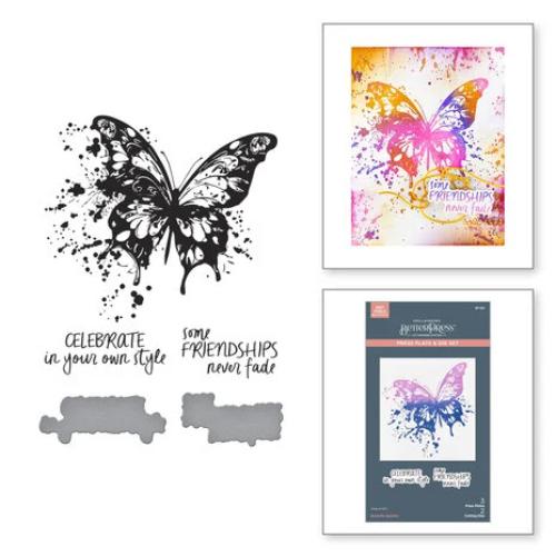 Spellbinders - Butterfly Splatter BetterPress Plate & Die Set from the Beautifully Imperfect Collection