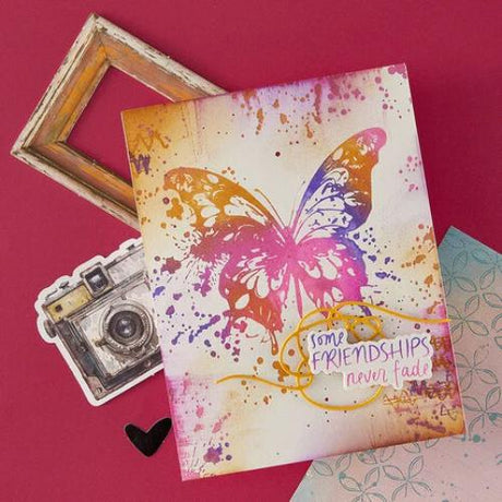 Spellbinders - Butterfly Splatter BetterPress Plate & Die Set from the Beautifully Imperfect Collection