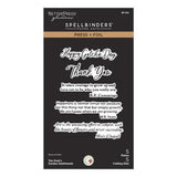 Spellbinders - The Poet's Garden Sentiments Press + Foil Plate & Die Set