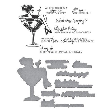 Spellbinders - Martini Mood BetterPress Plate & Die Set from the Happier Hour Collection