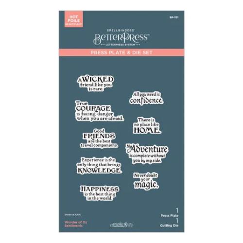 Spellbinders - Wonder of Oz Sentiments BetterPress Plate & Die Set from the Wonder of Oz Collection by Graphic45