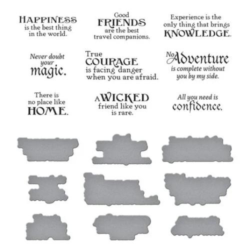 Spellbinders - Wonder of Oz Sentiments BetterPress Plate & Die Set from the Wonder of Oz Collection by Graphic45