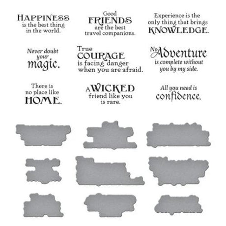 Spellbinders - Wonder of Oz Sentiments BetterPress Plate & Die Set from the Wonder of Oz Collection by Graphic45