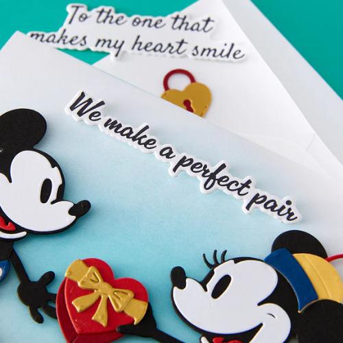 Spellbinders - Classic Mouse Love Sentiments Press + Foil Plate & Die Set