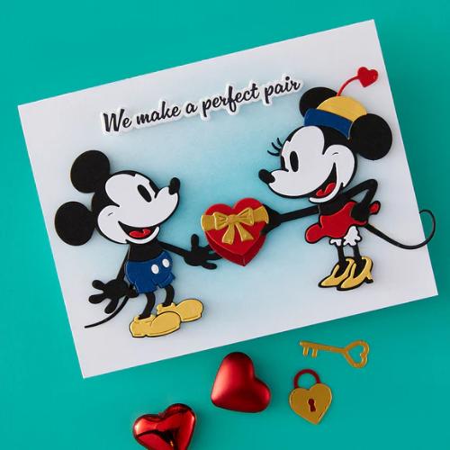 Spellbinders - Classic Mouse Love Sentiments Press + Foil Plate & Die Set